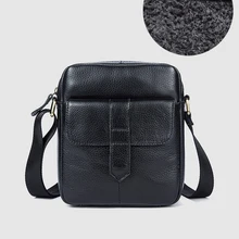 CARANFIER мужские сумки через плечо из натуральной воловьей кожи, деловые повседневные однотонные сумки на молнии, сумки на плечо