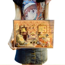 V006 Милая комната diy кукольный домик ручной работы деревянный кукольный дом миниатюрная Спальня 3d игрушки