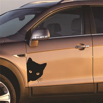

1PCS Car Stickers Peek Cat Face Decal Car Door Sticker Car Motorcycle Decoration Carved Reflective Material Car Accessories