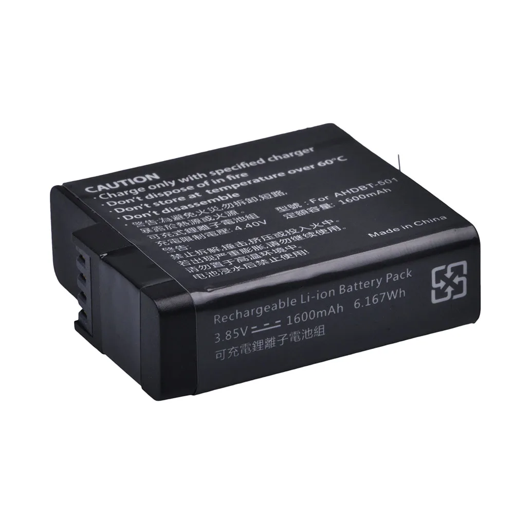 2 шт 1600mAh AHDBT-501 AHDBT501 AHDBT 501 батарея для Gopro Hero 5+ lcd двойное USB зарядное устройство для GoPro 5 Hero6/7/ батареи
