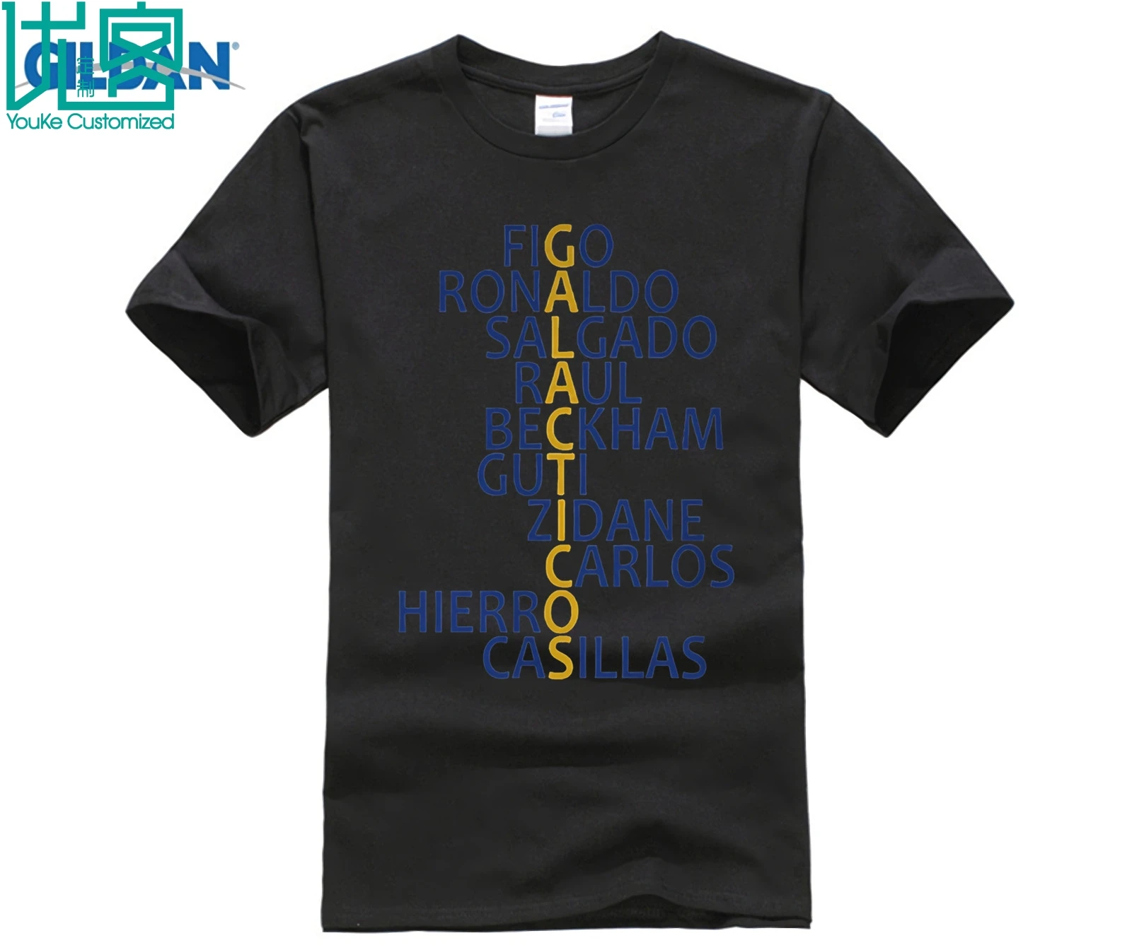

Hot madrid retro crossword tee T Shirt figo beckham guti zidane carlos casillas real T-shirts for ronaldo raul fans