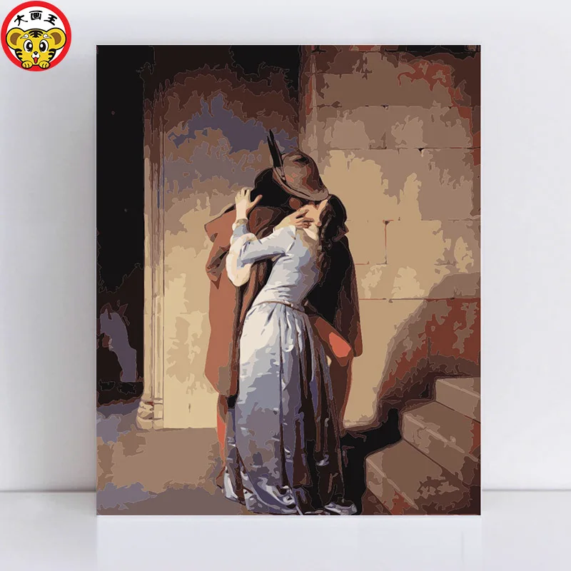 Картина по номерам художественная Раскраска по номерам Франческо хайез поцелуй близкую пару интимных сцен в прихожей картины по номерам