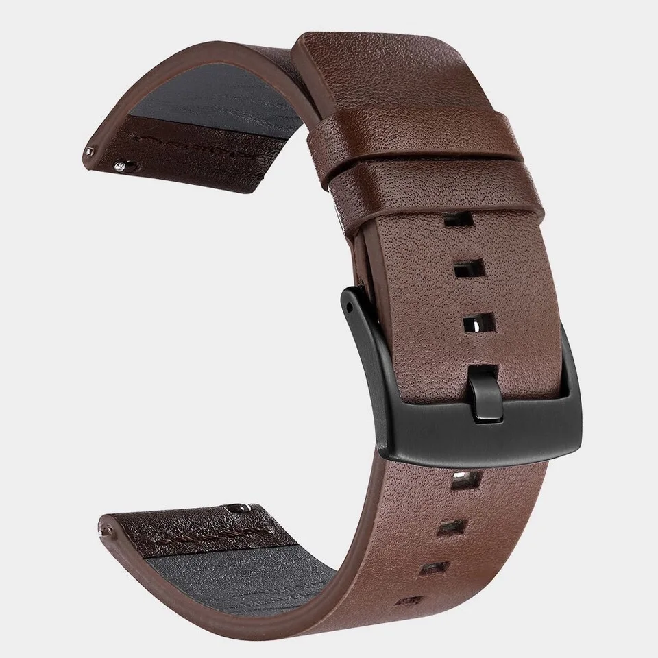 Ремешок кожаный для Samsung Galaxy watch Active 42 мм Gear Sport S2 быстросъемный браслет Huami Amazfit