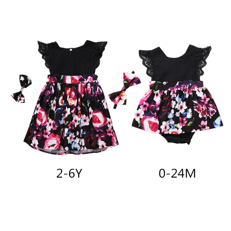 

Newborn Baby Infant Girl Romper Tutu Dress Headband Floral Outfits Party Dress
