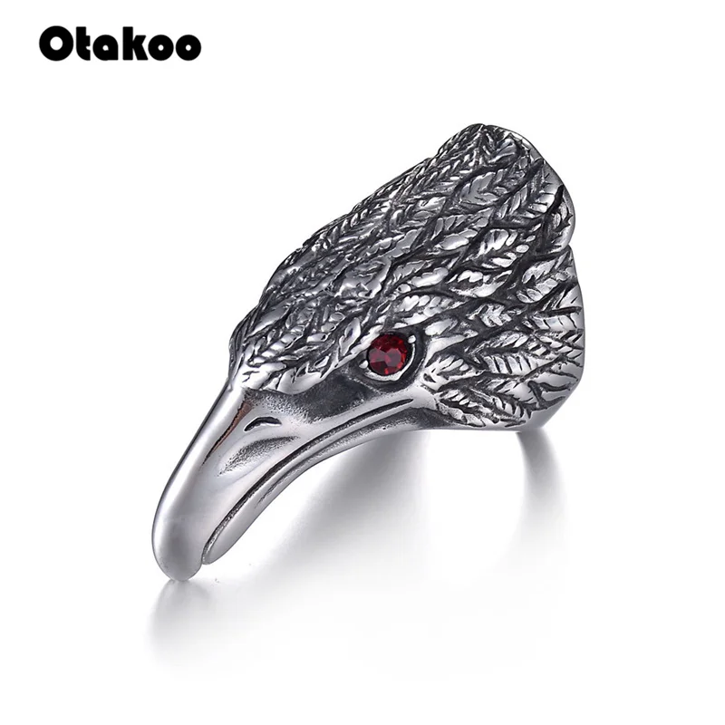 Otakoo большое байкерское мужское кольцо из нержавеющей стали серебряный черный