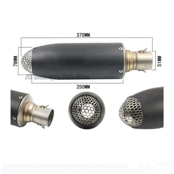 

Universal Motorcycle Exhaust Muffler Carbon Fiber Pipe Bullet Style Exhaust Pipe For Most Motobike For Akrapovic Exhaust
