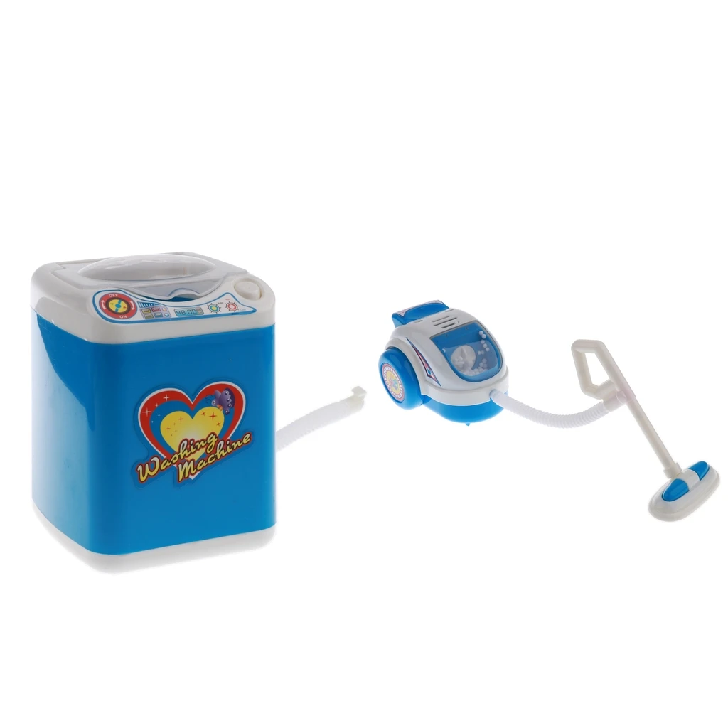 Simulation Home Appliances Housework Toys Set (Batteries Powered) Vacuum Cleaner & Washing Machine