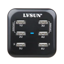 34 Вт 6.8a USB WALL Зарядное устройство для iPad iPhone 6 plus 5S Samsung Galaxy S6 Edge S4 Сяо Mi4 хуа p8 ЕС, США, Великобритании КР АС подключить дополнительно