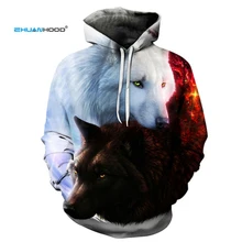 EHUANHOOD Лидер продаж бренд Волк 3D Толстовка мужская толстовка мужские женские толстовки размера плюс пуловер Новинка 3XL повседневные пальто с животными