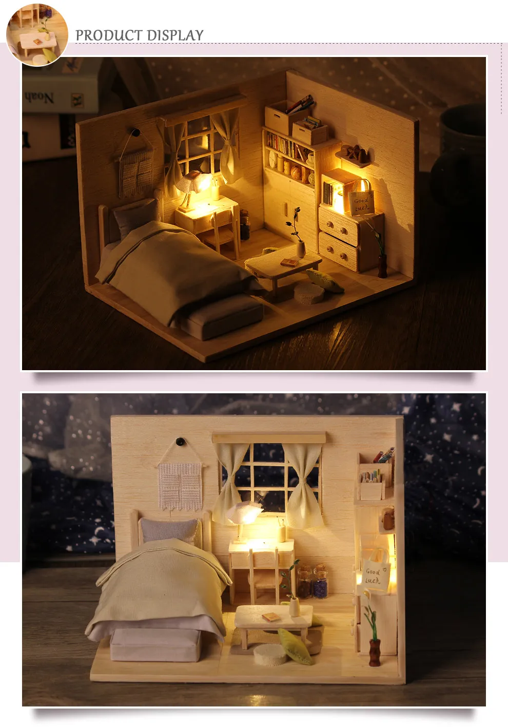 3D Деревянный Miniaturas кукольный домик игрушки для детей подарки на день рождения котенок дневник кукольный дом мебель Diy Миниатюрный пылезащитный чехол