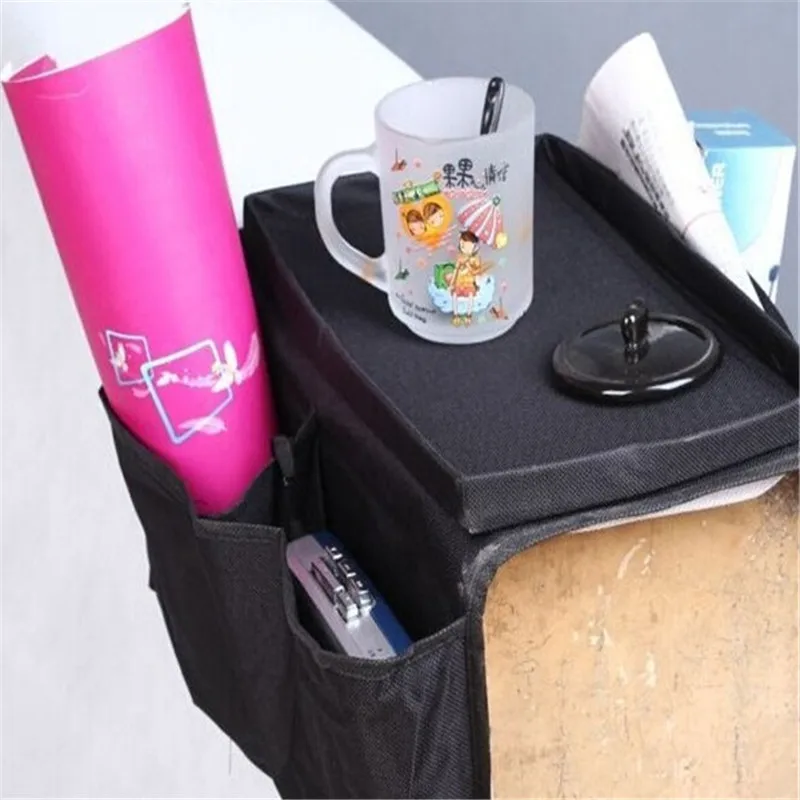 New 6 Pockets Sofa Remote Control Table Top Holder Organizer TrayPouch Multilayer Arm Rest Chair Settee Couch Novelty