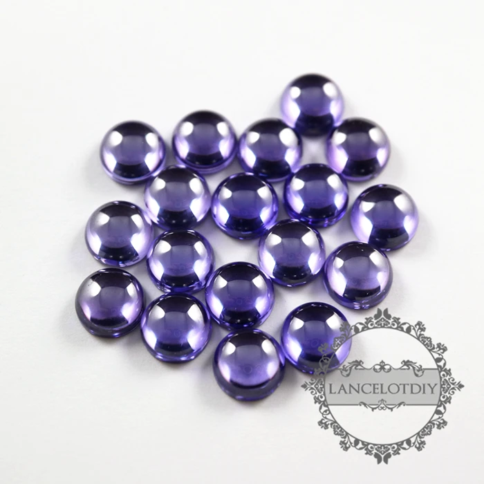 10mm round purple high quality artificial zircon cabochon DIY supplies