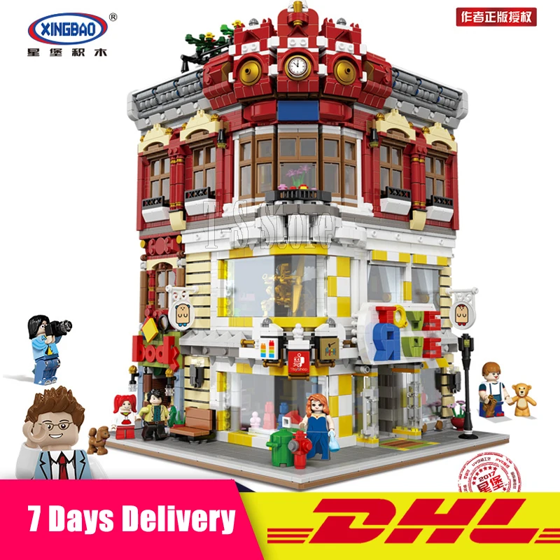 

XingBao 01006 5491Pcs Genuine Creative MOC City Series The Toys and Bookstore Set Children Building Blocks Bricks Toy Model Gif