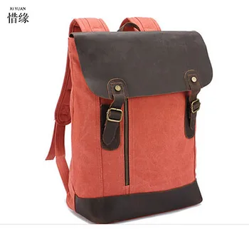 

XIYUAN BRAND High Quality Vintage Fashion Casual Canvas Microfiber Leather Women Men Backpack Backpacks unisex Shoulder Bag Bags