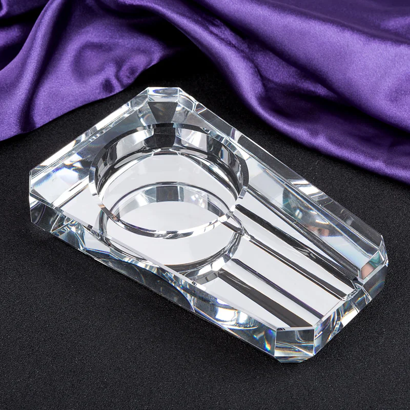 Elegant 15cm Clear Glass Crystal Cigar Ashtray Cohiba Ashtray Bar