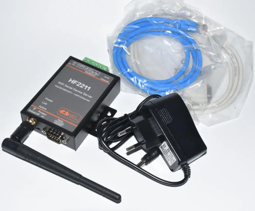 Módulo de Conversão Rs422 para Ethernet Modbus Serial Rs485 Wi-fi Suporte Web Ota Wirelss Atualizar Hf2211 Rs232 –