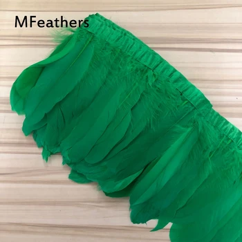 

27colors goose feathers trims 10 yards Kelly Green stained goose feathers belts fringes strips duck feather dance DIY decoration