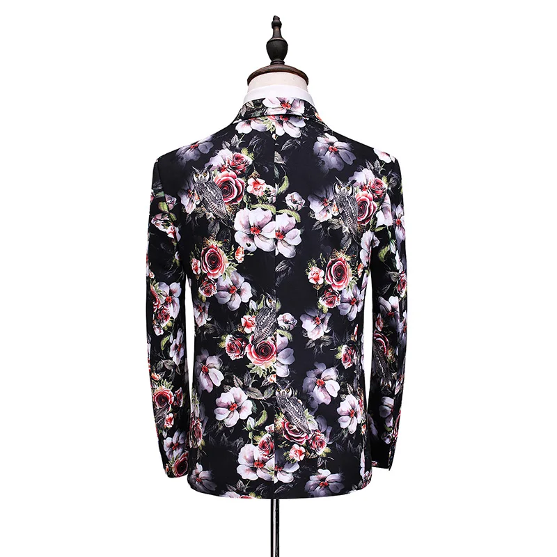 Flower Suit Men 2018 New Arrival High Quality Wedding Party Casual Slim Suits