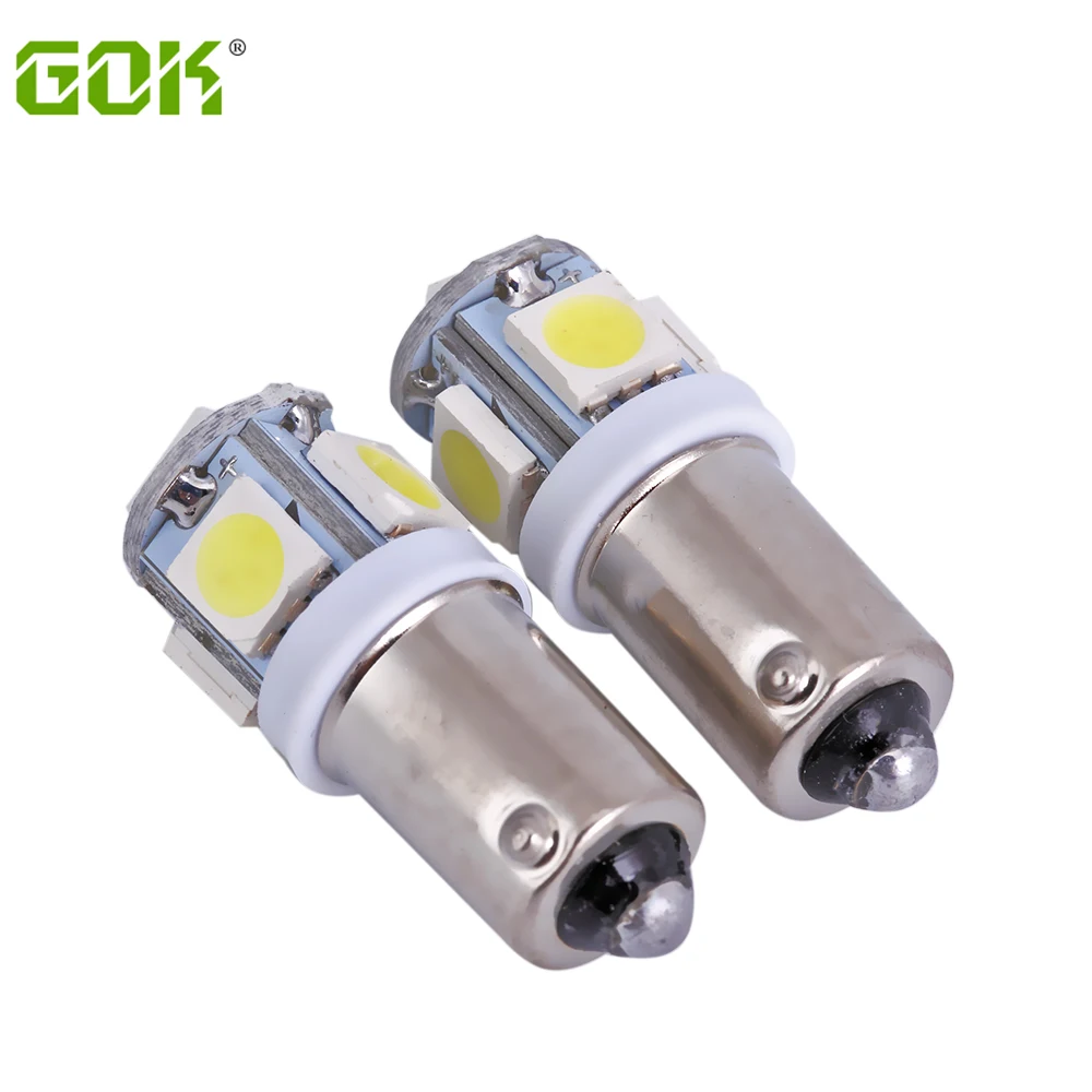 

50pcs BA9S 5SMD LED 5050 smd Car Indicator Light Interior Bulbs Wedge Lamp t4w BA9S 5led 5050 3chips 12V White Color