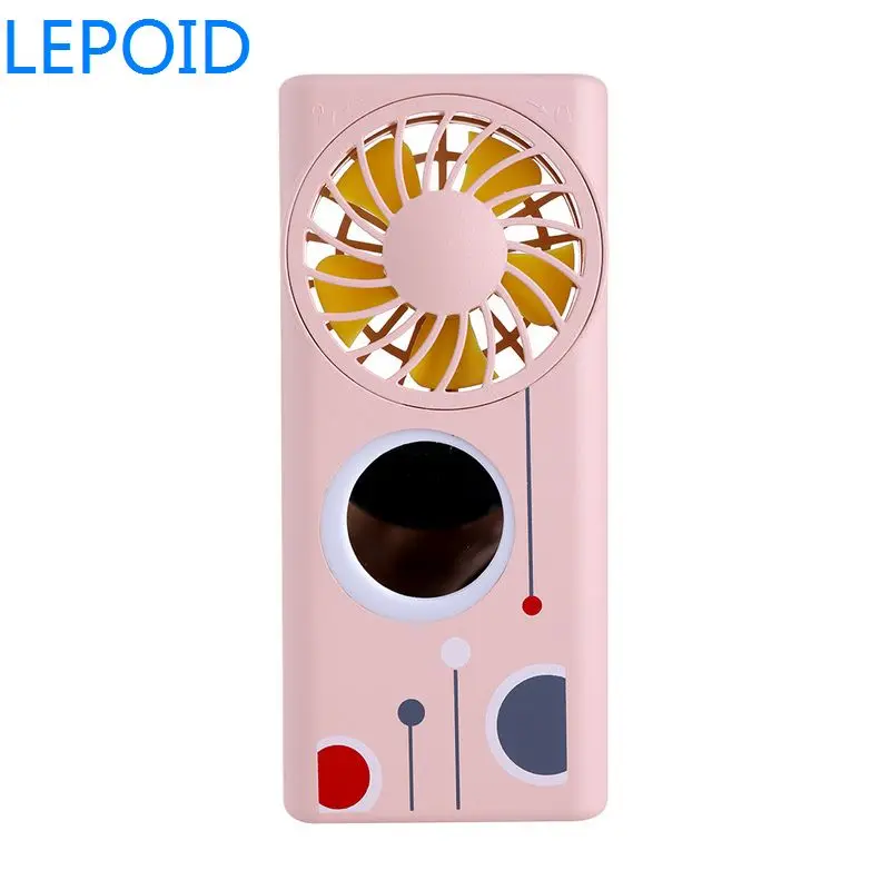LEPOID ручной 1200mA power Bank работающий от батареи вентилятор с зеркалом для макияжа и