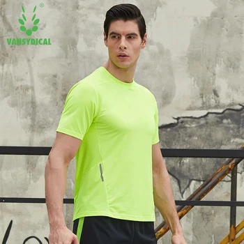 

Vansydical Men's Sports T-shirts basketball Running Short Sleeve Breathable Fitness Workout Jogging Sportswear Gym Tops Tee