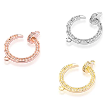 

Micro Pave Crystals Copper Charm Connectors Accessories For Women Fashion Earrings Charm Bracelets DIY Making ZSS398