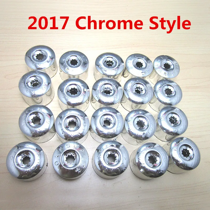 20pcs Chrome Dust Anti Theft Wheel Bolt Caps For VW Touran Golf Jetta