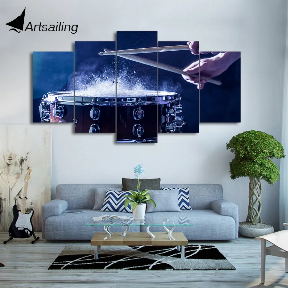 HD Печатный 5 шт. Холст Искусство барабан картина музыкальный инструмент Рамка