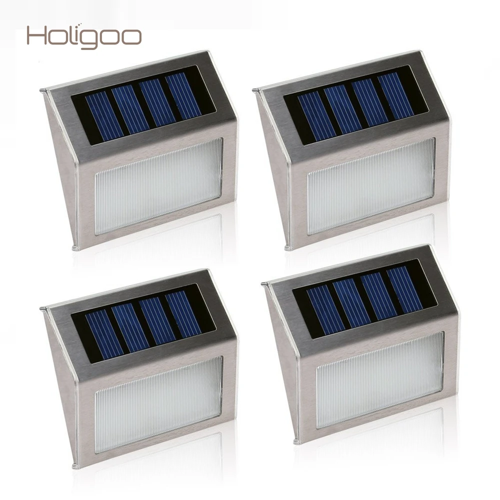 Holigoo 4pcs/lot Solar Lamp Outdoor Lighting Garden Path