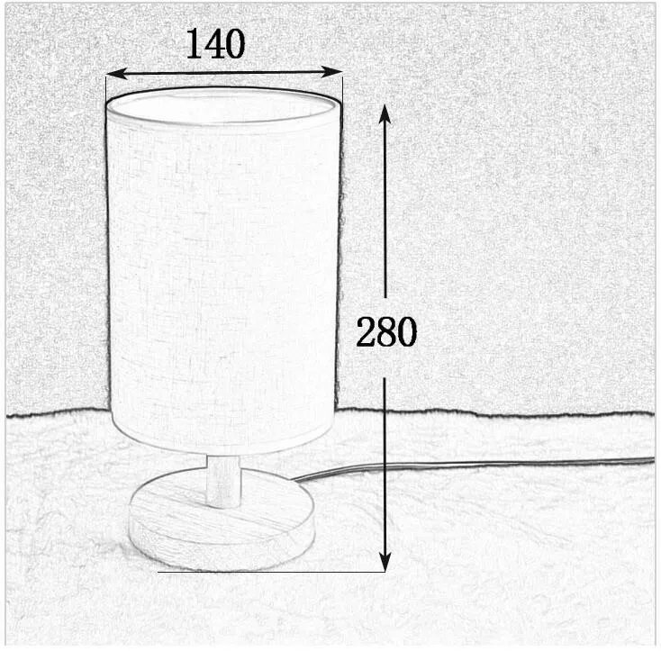 Современная короткая модная тканевая деревянная настольная лампа для спальни прикроватный бар ресторан Led E27 Настольные лампы 1262