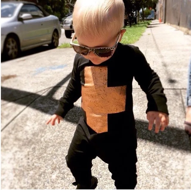 

2019 Fashion baby rompers black Long sleeve Golden cross baby boy girl clothes newborn infant jumpsuit baby clothing Pajamas