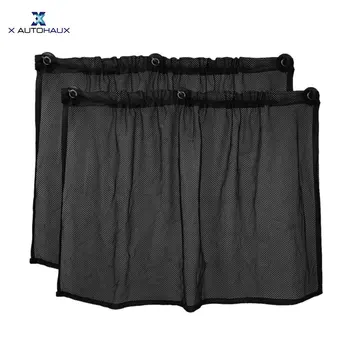 

X Autohaux Pair Black Car Mesh Side Window Sunshade Curtain UV Protection with Suction Cup