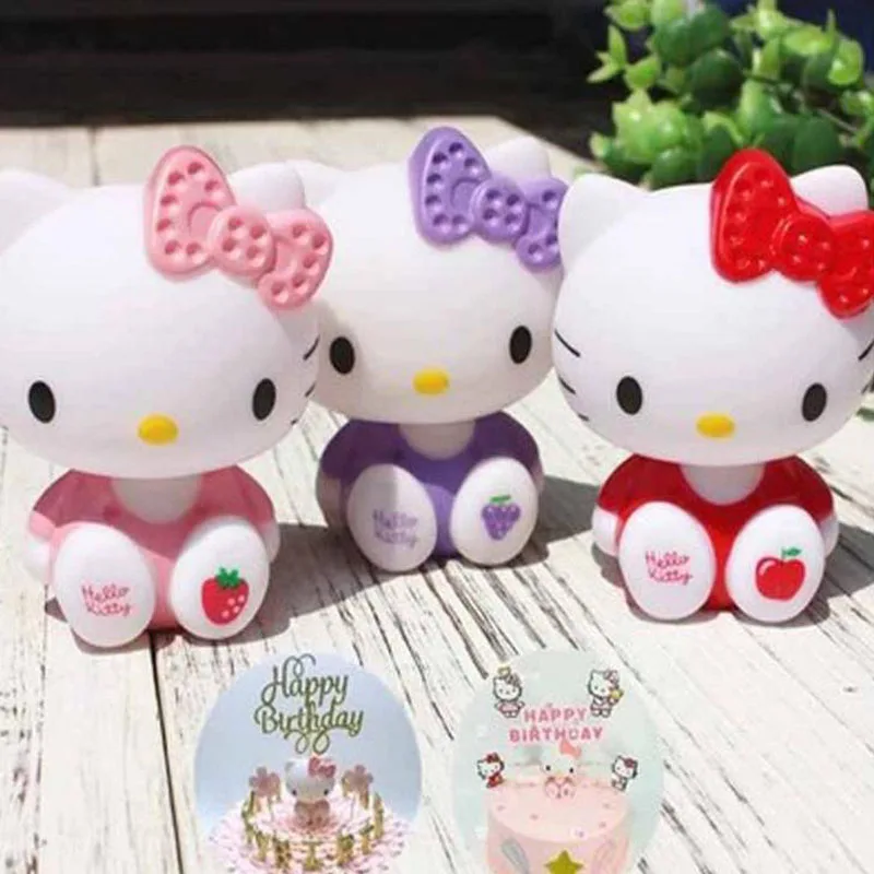 1 Pcs Kawaii Pink Purple Red Hello Kitty Birthday Cake