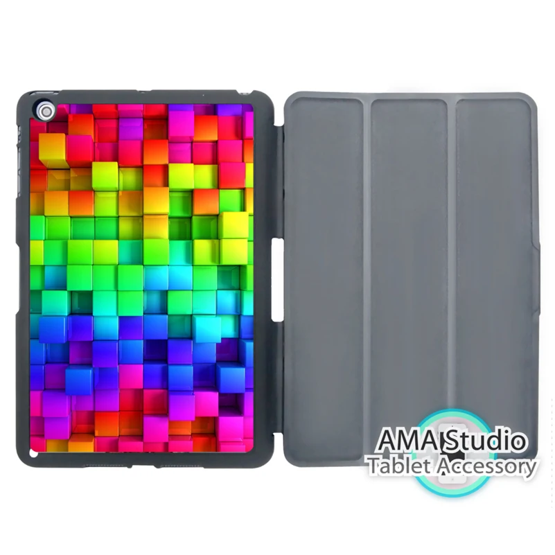 

Rainbow Cube Pattern Funny Cover Case For Apple iPad Mini 1 2 3 4 Air Pro 9.7 10.5 12.9 2016 2017 a1822 New