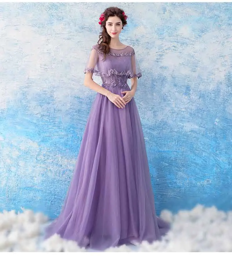Purple Роскошное голубое платье с бусинами большого размера 4XL, женское вечернее платье трапециевидной формы с рукавом-бабочкой и цветочным рисунком для леди размера плюс 5XL - Цвет: Purple