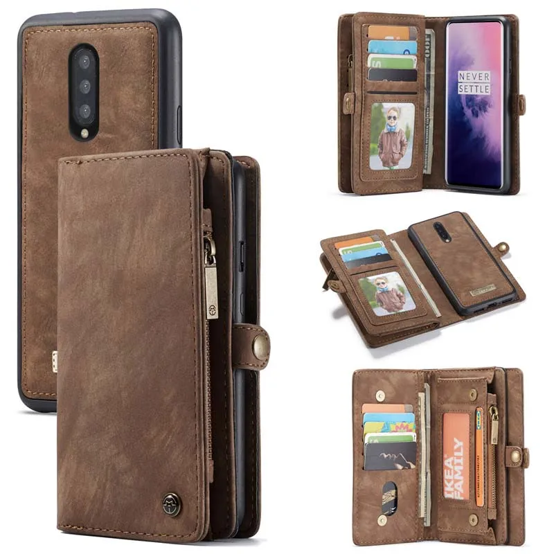 

Luxury For Oneplus 7Pro Original Leather Multifunction Wallet Flip Detachable 2 In 1 Magnetic Case For Oneplus 7 Case KS0259