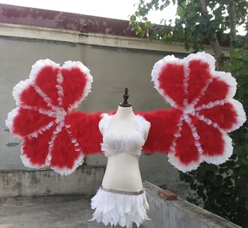 

Adults' Big size Beautiful red Angel wings for Fashion show shooting Anime performance props Pure handmade EMS free shipping