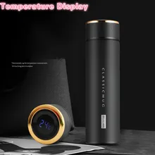 Термосы 500 мл, термосы, температурный дисплей, 304 нержавеющая сталь, бутылка для горячей воды, кружка для кофе, чая, молока, Термокружка