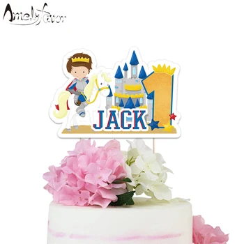 

Knight Cake Topper Prince Princess Theme Paper Cake Topper Party Supplies Kids Birthday Party Decoration Baby Shower Custom-Made