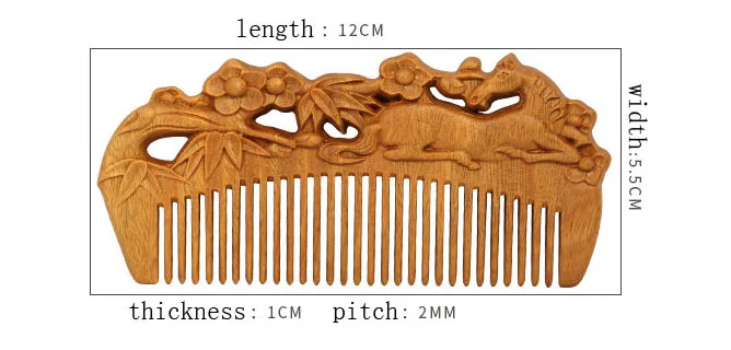 Креативные Модные Зеленый гребень из сандалового дерева лошадь бамбуковые ручные инструменты для красоты