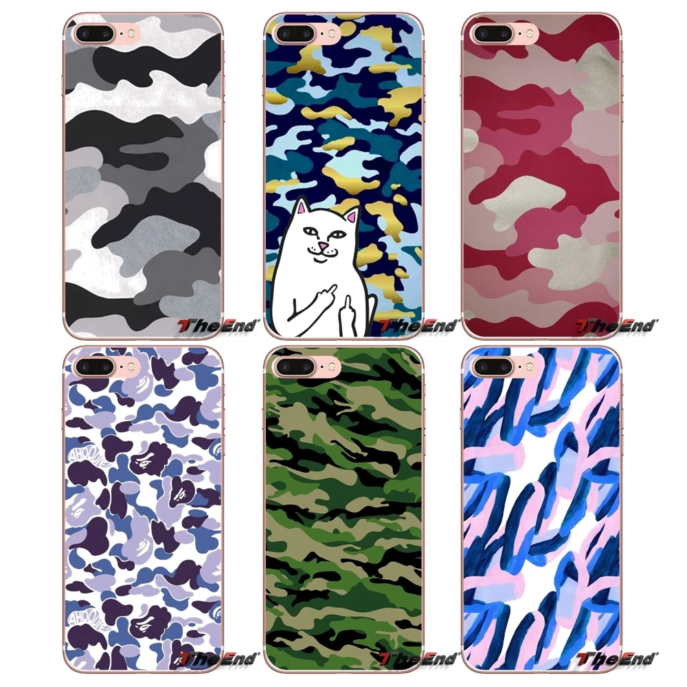 

Camo Camouflage Skin Soft Cell Phone Case For Samsung Galaxy Note 3 4 5 Grand Core Prime S3 S4 S5 MINI S6 S7 edge S8 S9 Plus