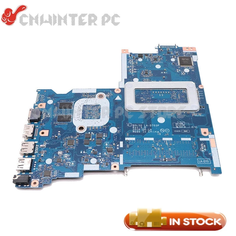 low cost  NOKOTION For HP 15-AY 15-BD 15-ac Laptop Motherboard 854940-601 854940-001 BDL50 LA-D703P SR244 I3-