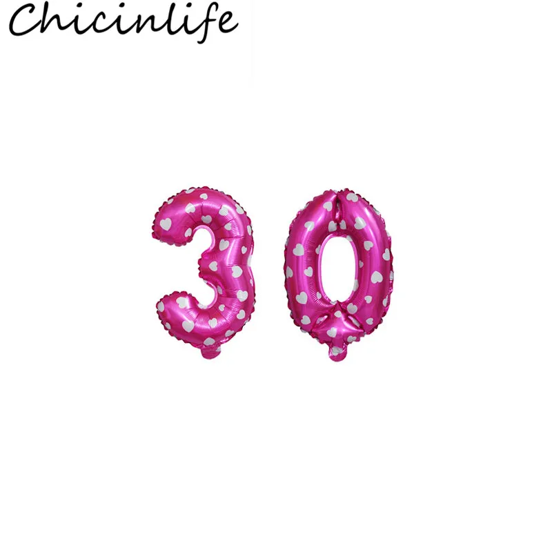 Chicinlife 2 шт 16 дюймов 30/40/50/60 Фольга воздушные шары с днем рождения воздушные шары для взрослых вечерние Юбилей украшения свадебные принадлежности - Цвет: pink30