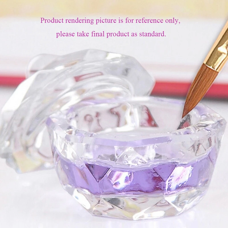 

1pcs Nail Tools Crystal Glass Dappen Dish Cup Nail Art Acrylic makeup Powder Nail Styling Tool Nail Dust Collector