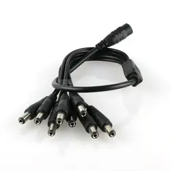 (5 шт./лот) 5.5x2.1 мм 1 Женский до 8 мужской AC DC Питание разветвитель кабель для видеонаблюдения Светодиодные ленты оптовая продажа