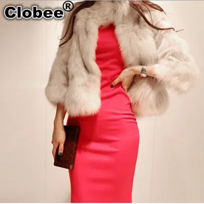 

Jaqueta Feminina Female Outwear Elegant 2018 Gorgeous Short White Fox Fur Coat Women Autumn Winter Cardigan Fur Jacket V579