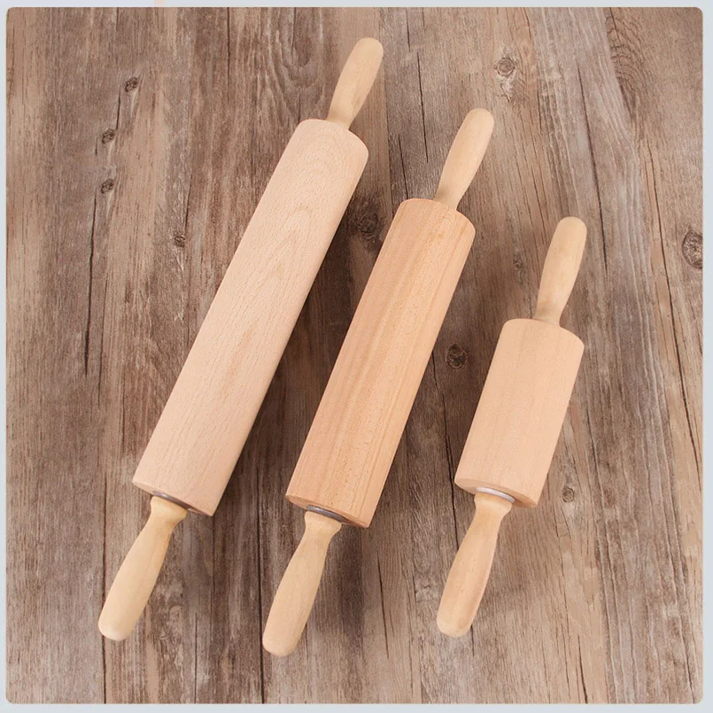 

Solid Wooden Rolling Pin Fondant Cake Dough Roller Pastry & Baking Tools Kitchen Cooking Gadgets 3 Size