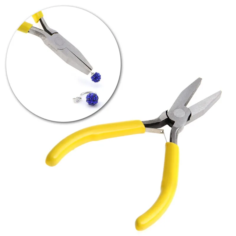 

DIY Mini Flat Nose Jewelry Pliers Practical Jewelry Handmade Carbon Steel Tool H40