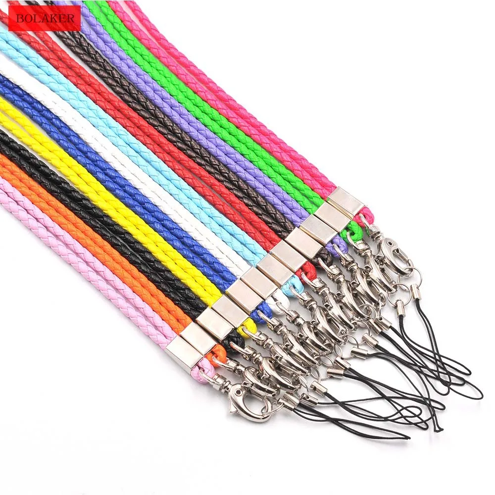 

1PCS new PU leather woven mobile phone lanyard long neck hanging mobile phone ID card key USB camera MP3 4 mobile phone lanyard