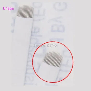 

free 50 PCS 18 Pin U Shape Tattoo Needles Permanent Makeup Eyebrow Embroidery Blade For 3D Microblading Manual Tattoo Pen